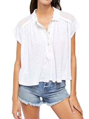 Free People Low Down Henley Top -Brand New With Tags